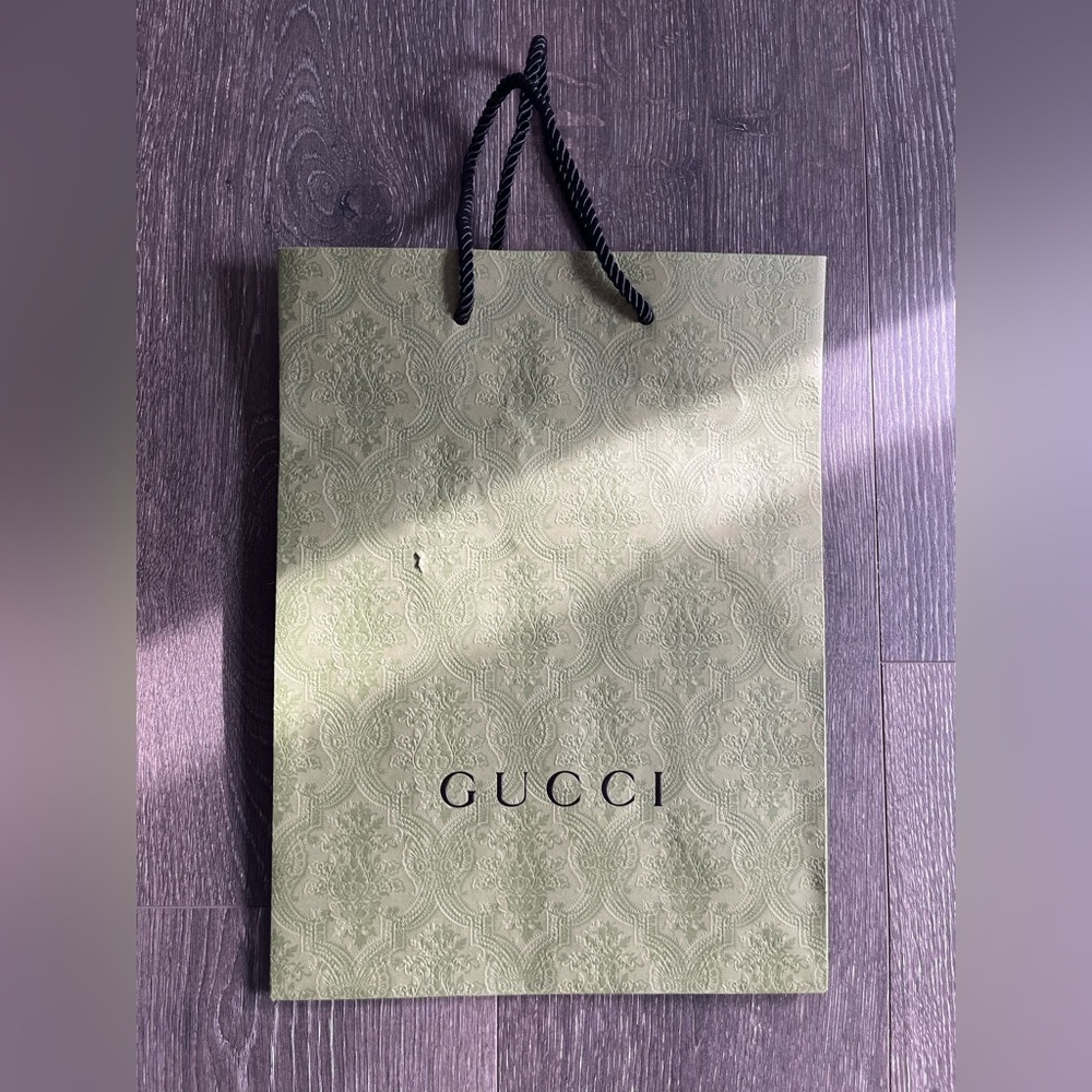 Authentic Gucci Olive Green Shopping Bag ~14x10